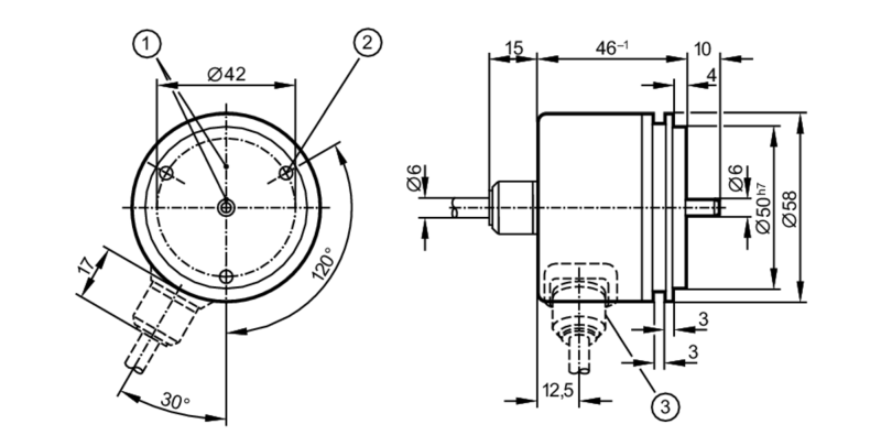 Инкрементальный энкодер со сплошным валом RU1193 Ifm electronic