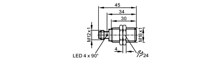 Индуктивный датчик в цельнометаллическом корпусе IGC263 Ifm electronic