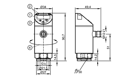 Датчик давления с дисплеем PN2090 Ifm electronic