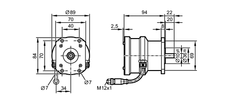 абсолютный однооборотный энкодер сo сплошным валом RN6066 Ifm electronic